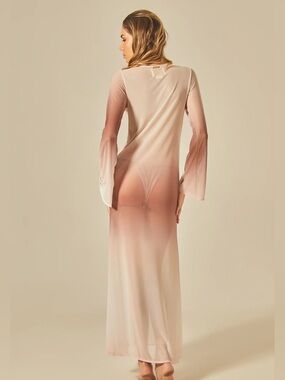 mpress “Long 60 Dress” Sheer Maxi Dress – Nude Ombre – Women’s Small – NWT